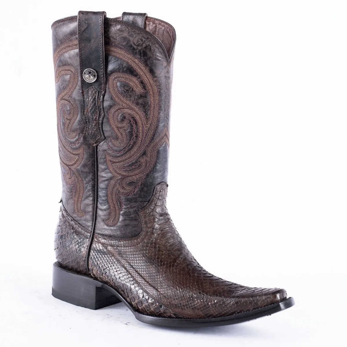 TANNER MARK EXOTIC LEATHER Python MD KT Cowboy Boots Euro Toe