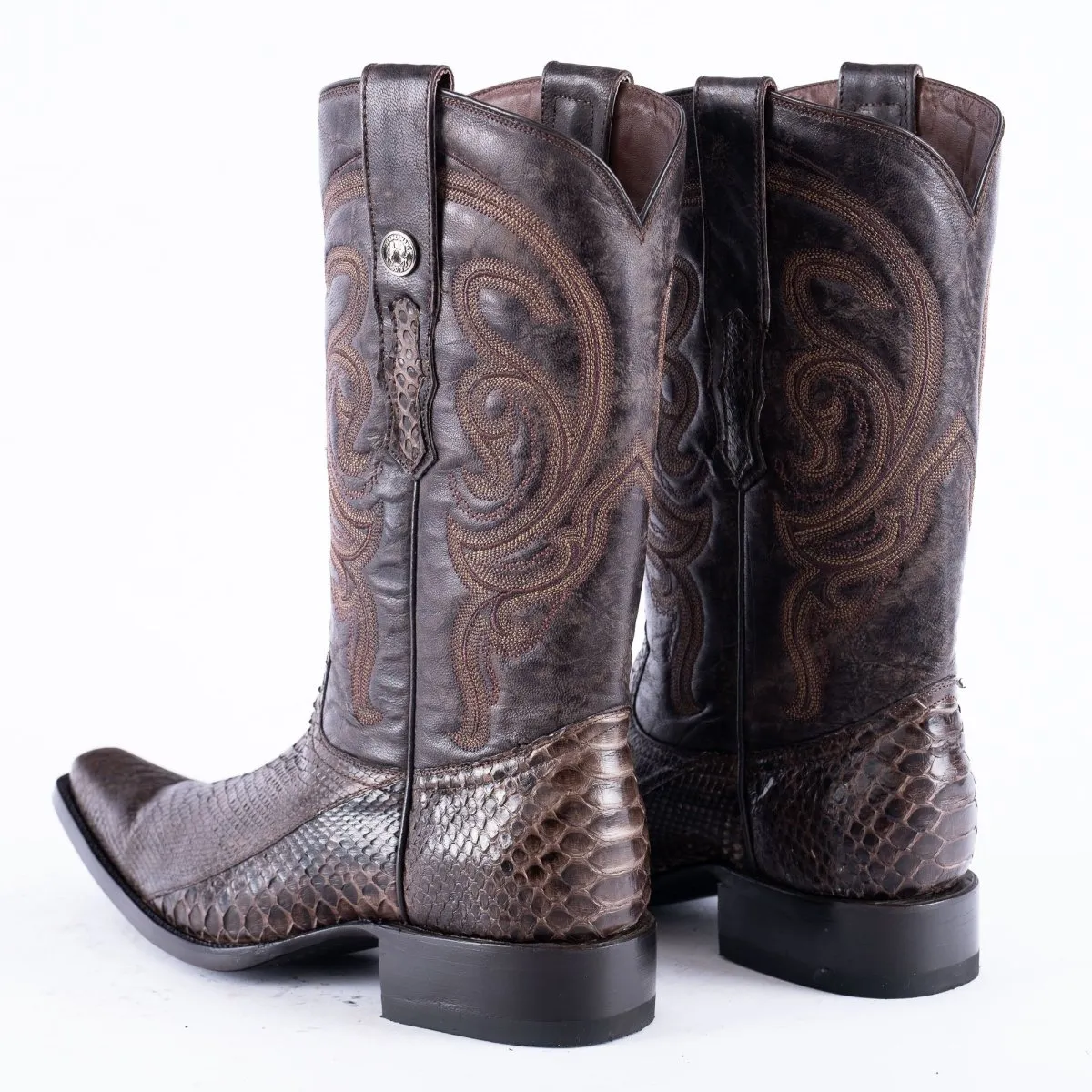 TANNER MARK EXOTIC LEATHER Python MD KT Cowboy Boots Euro Toe