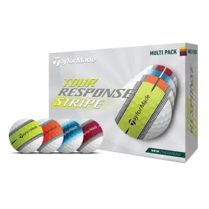 TaylorMade Tour Response Stripe - Pelotas de golf multicolor (12 unidades)