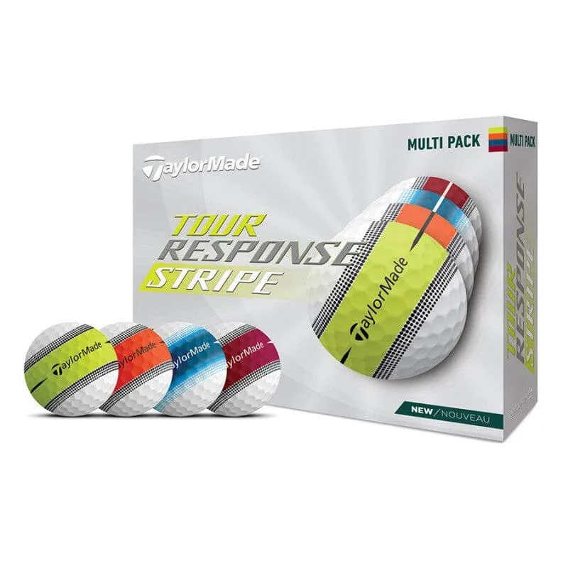 TaylorMade Tour Response Stripe - Pelotas de golf multicolor (12 unidades)