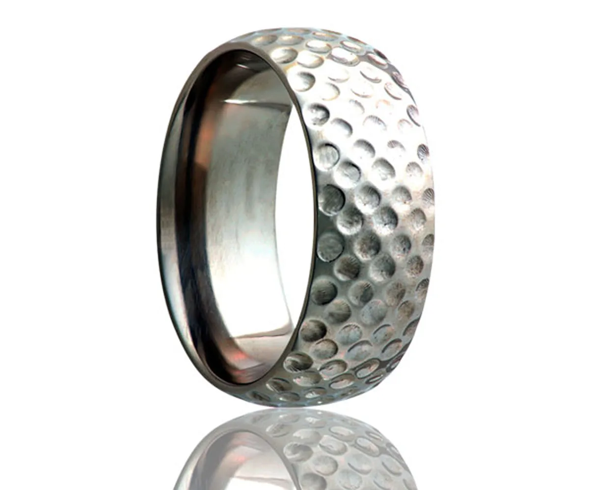 Titanium Dome Golf Ball Pattern Ring