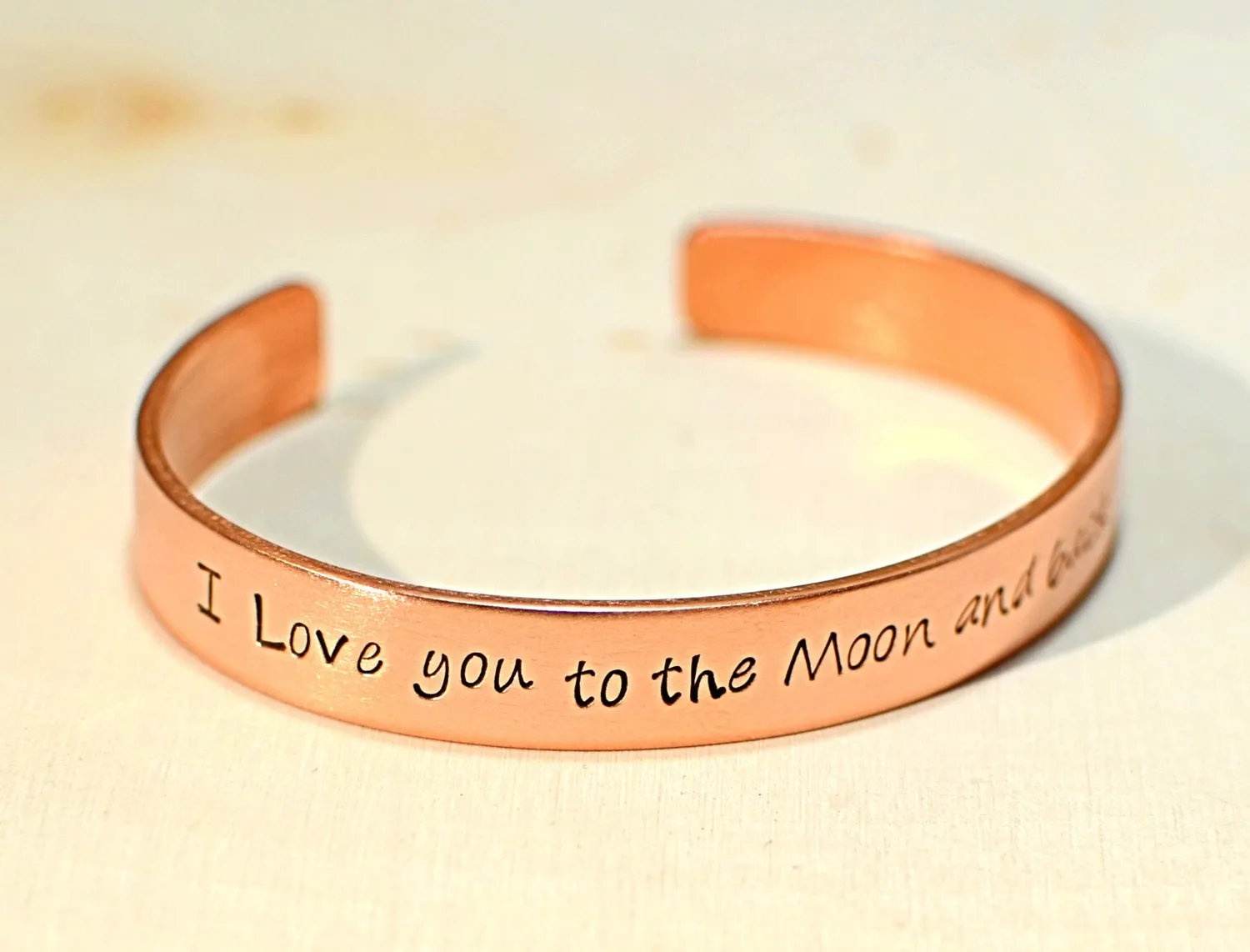 To the moon and back copper bracelet