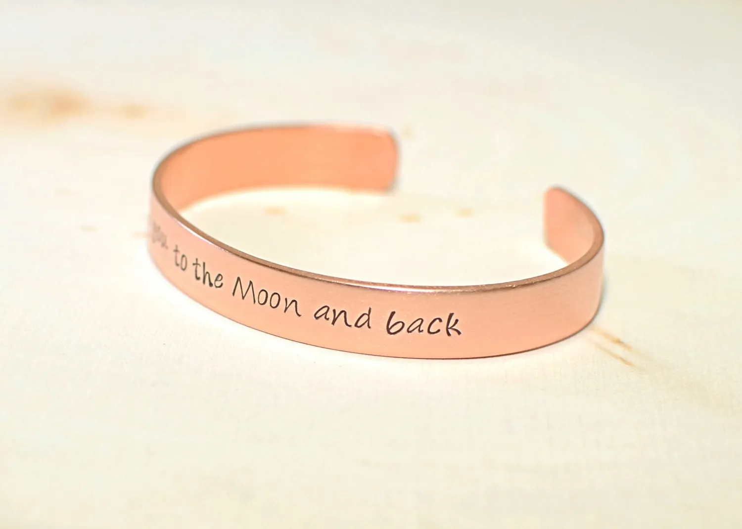 To the moon and back copper bracelet