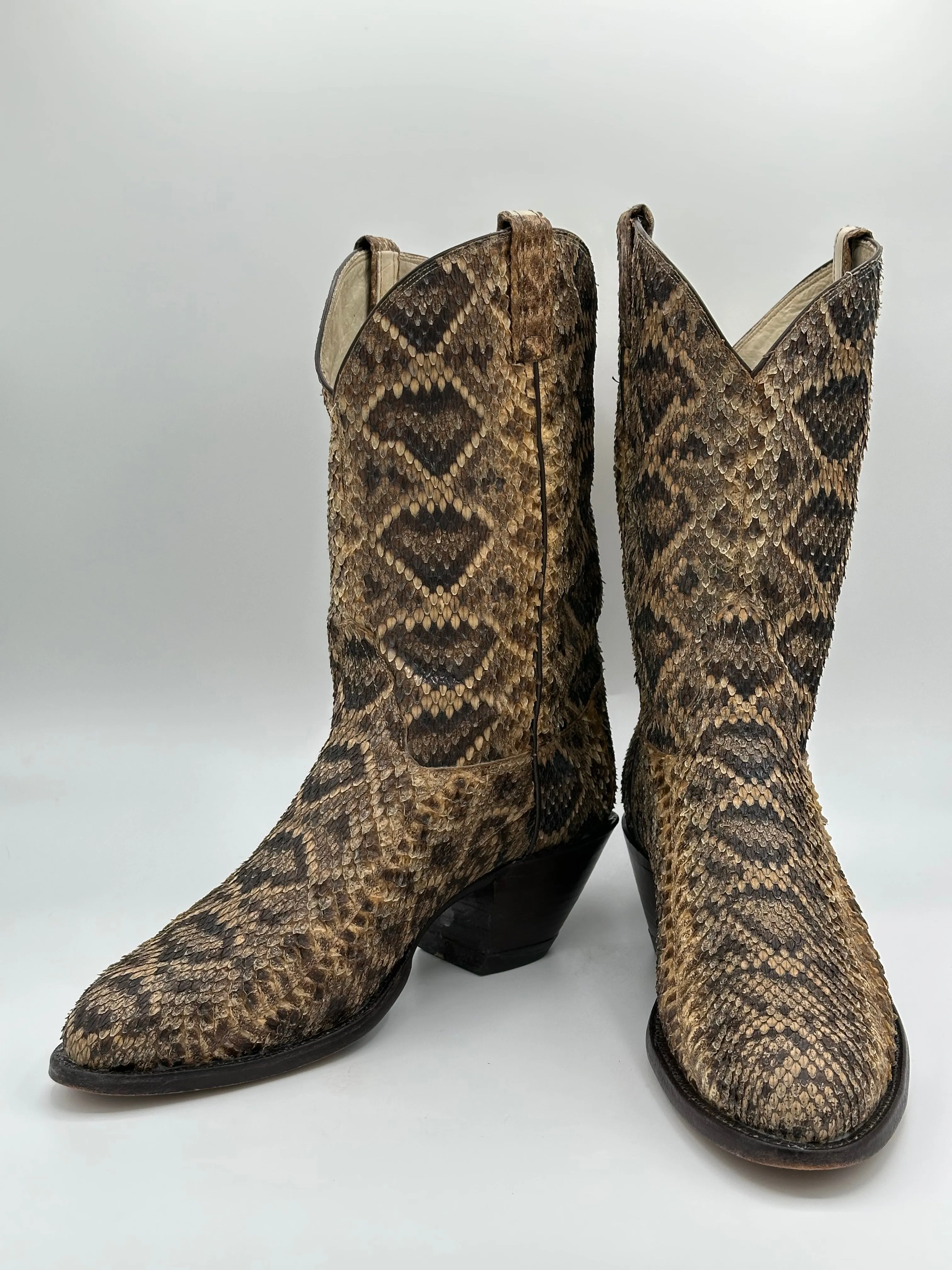 Tony Lama Custom Full Rattlesnake Cowboy Boots size 12 D