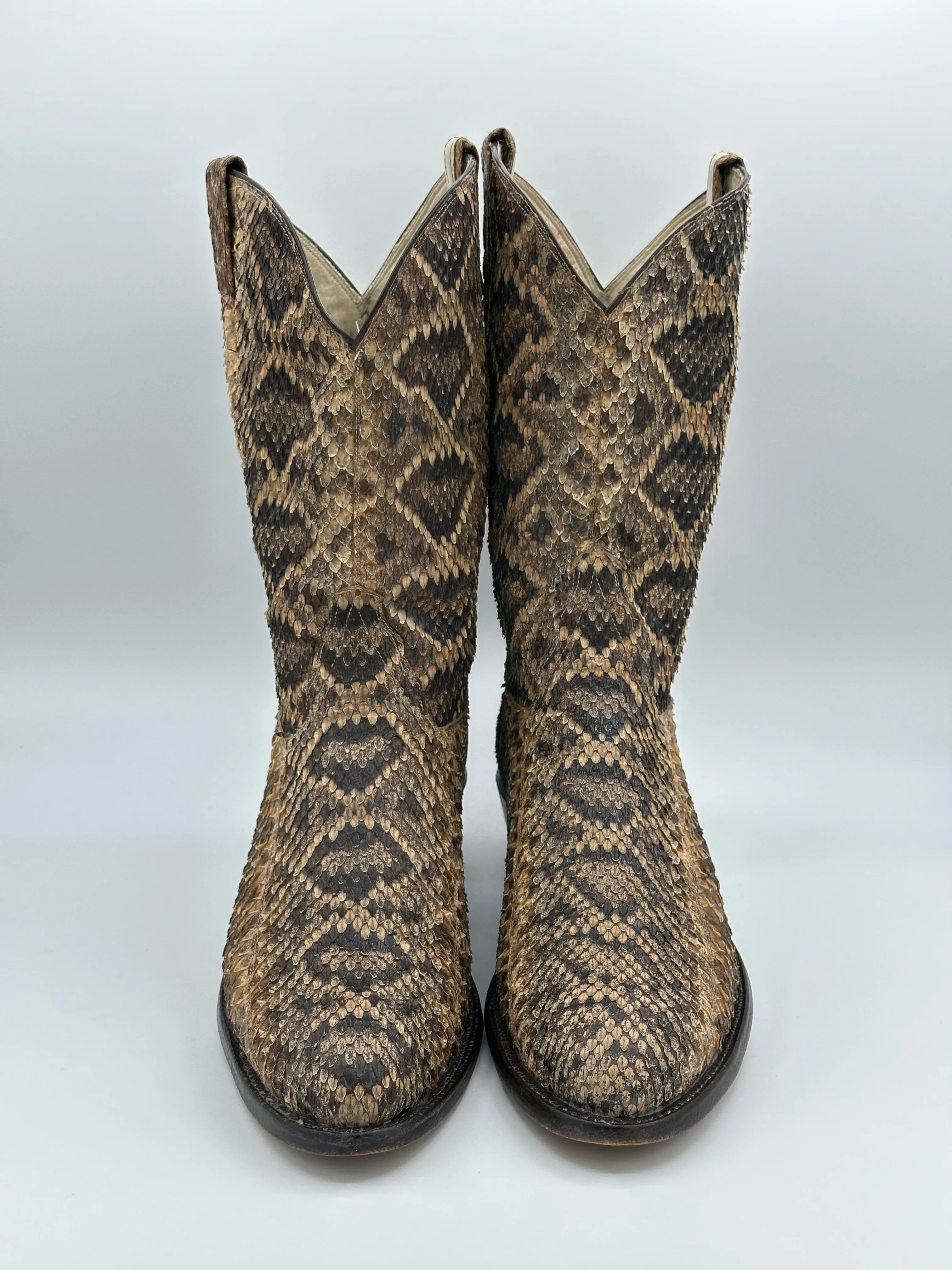 Tony Lama Custom Full Rattlesnake Cowboy Boots size 12 D