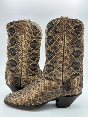 Tony Lama Custom Full Rattlesnake Cowboy Boots size 12 D