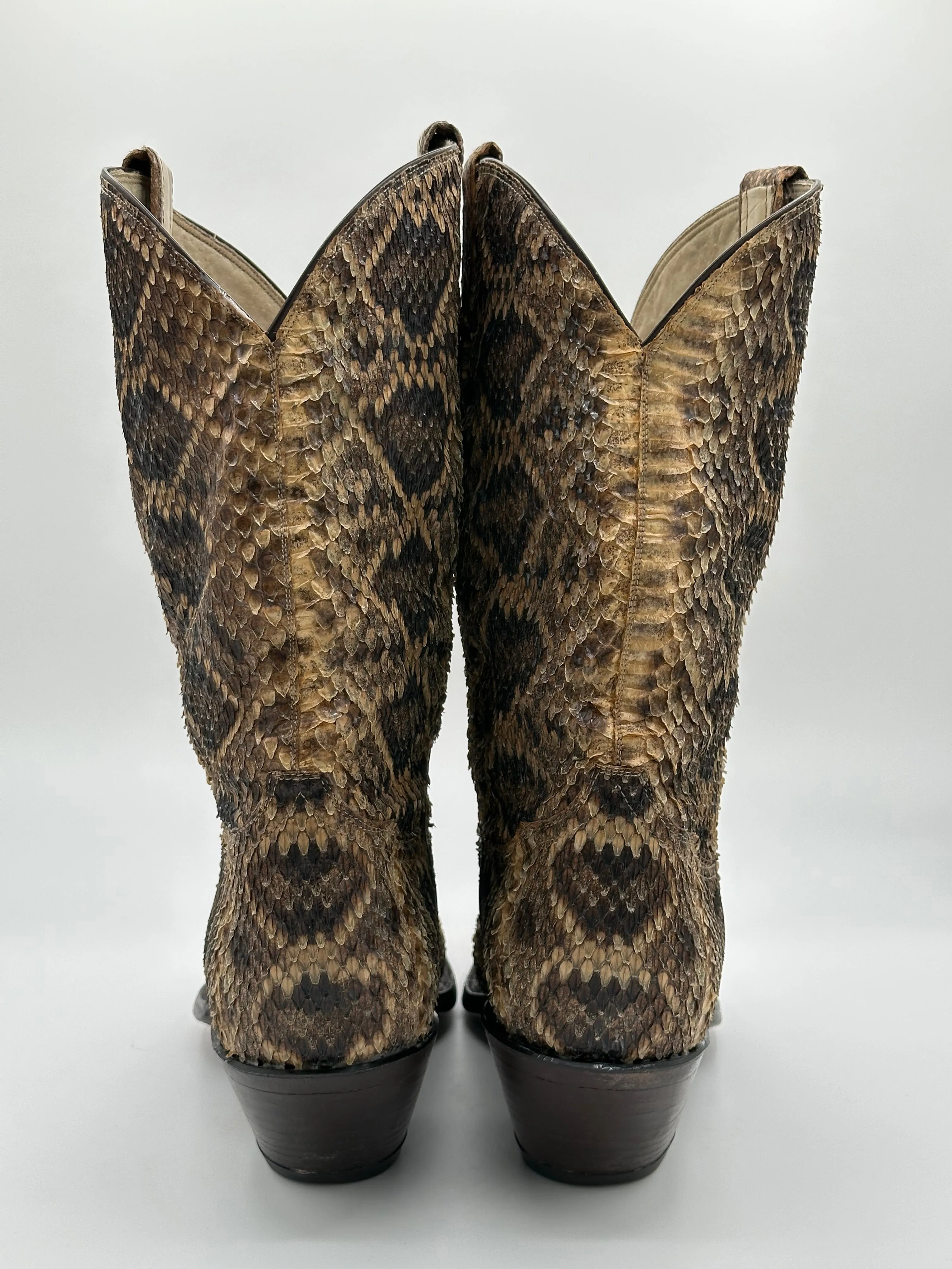 Tony Lama Custom Full Rattlesnake Cowboy Boots size 12 D