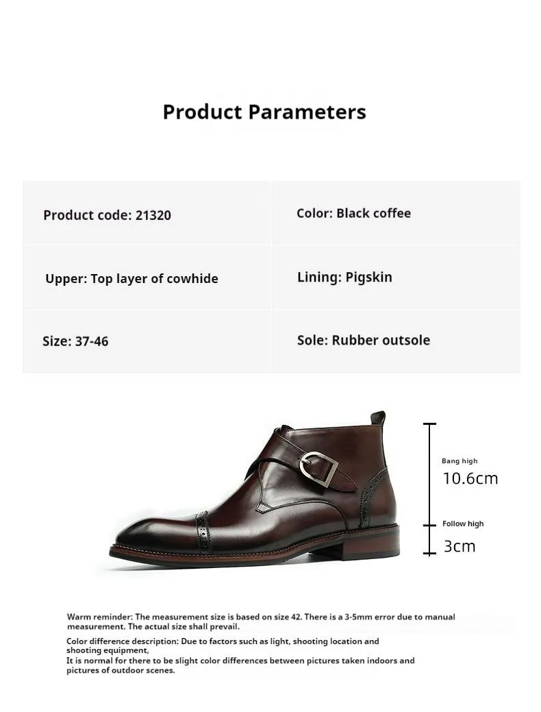 Top Layer Cowhide Men's Leather Shoes Winter Chelsea Boots Men's Genuine Leather Short British Side Zipper Business Formal Wear Martin Boots21320