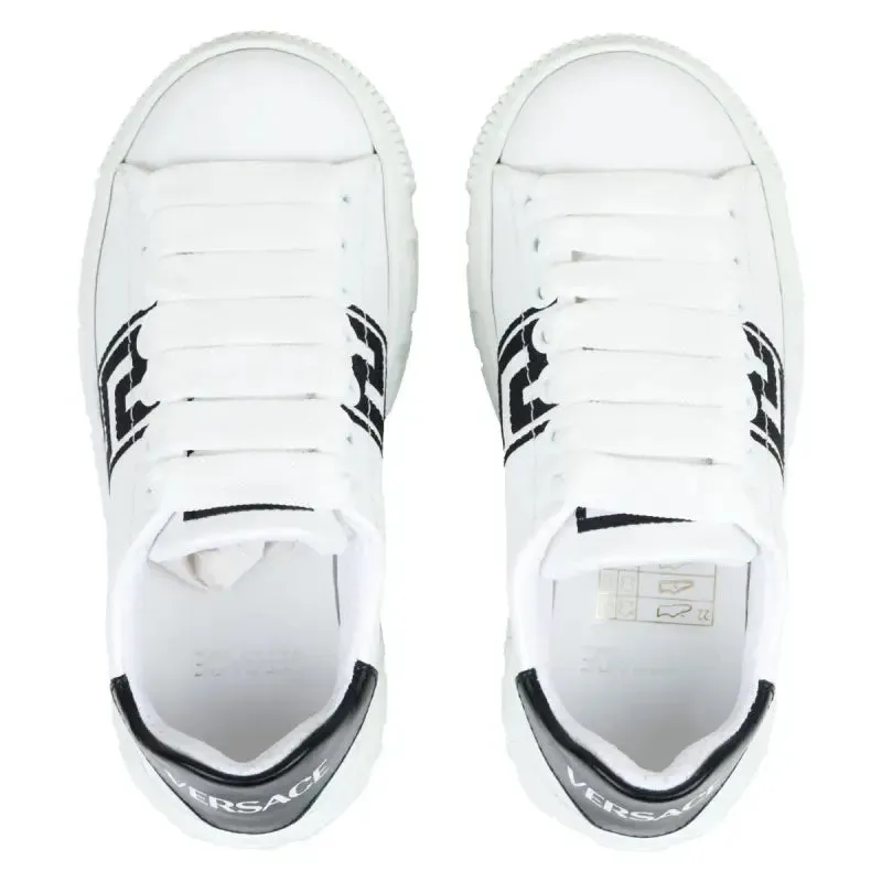 Versace White Embroidered Greca Sneakers