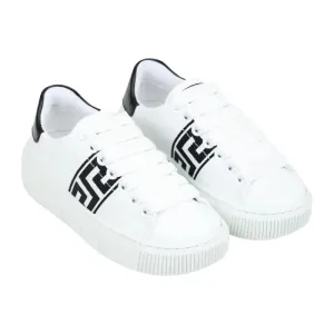 Versace White Embroidered Greca Sneakers