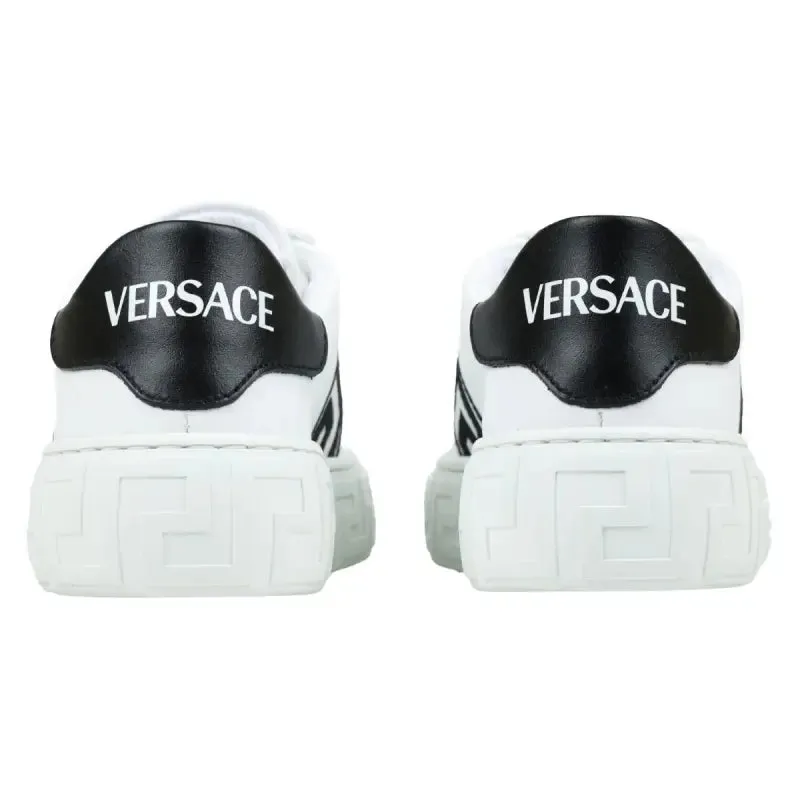 Versace White Embroidered Greca Sneakers