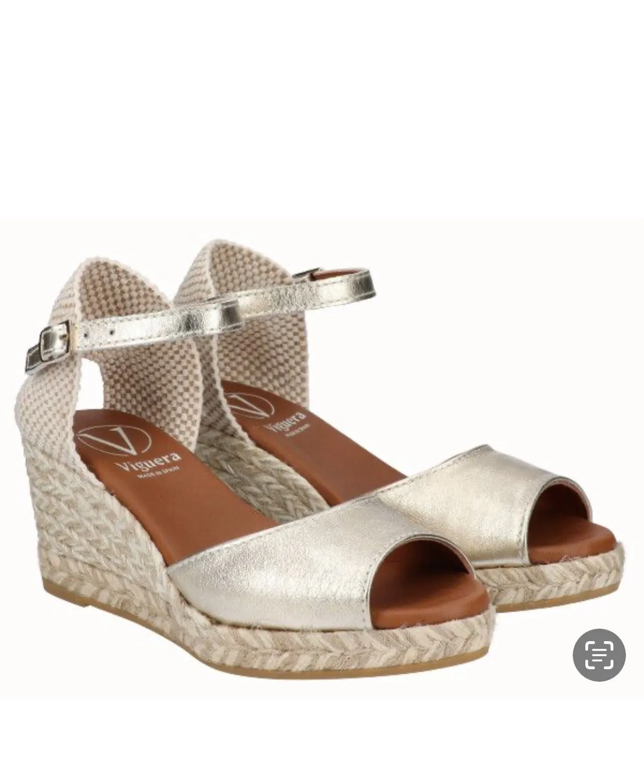 Viguera - 1982 Gold Peeptoe Espadrille