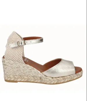 Viguera - 1982 Gold Peeptoe Espadrille