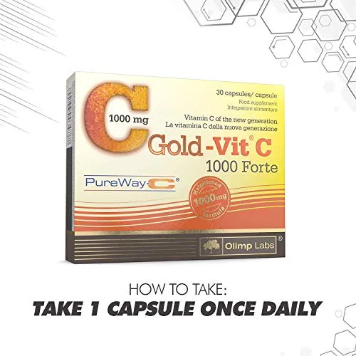 Vitamin C 1000mg Capsules - Vitamin C Capsules 1000mg - VIT C 1000mg Capsules - High Dose Vitamin C - Vitamin C 1000 Mg Capsules - VIT C Capsules - Olimp Gold VIT C 1000 Forte - 30 Capsules