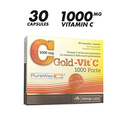 Vitamin C 1000mg Capsules - Vitamin C Capsules 1000mg - VIT C 1000mg Capsules - High Dose Vitamin C - Vitamin C 1000 Mg Capsules - VIT C Capsules - Olimp Gold VIT C 1000 Forte - 30 Capsules