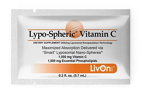 Vitamina C Lypo-spheric, 60 paquetes, 0,035 oz de vitamina C por paquete, encapsulada para máxima biodisponibilidad, fórmula profesional, 100 % sin pesticidas, ultra potente
