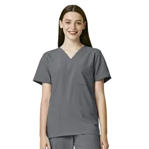 W123 6855 Unisex 4 Pocket Utility Scrub Top Pewter