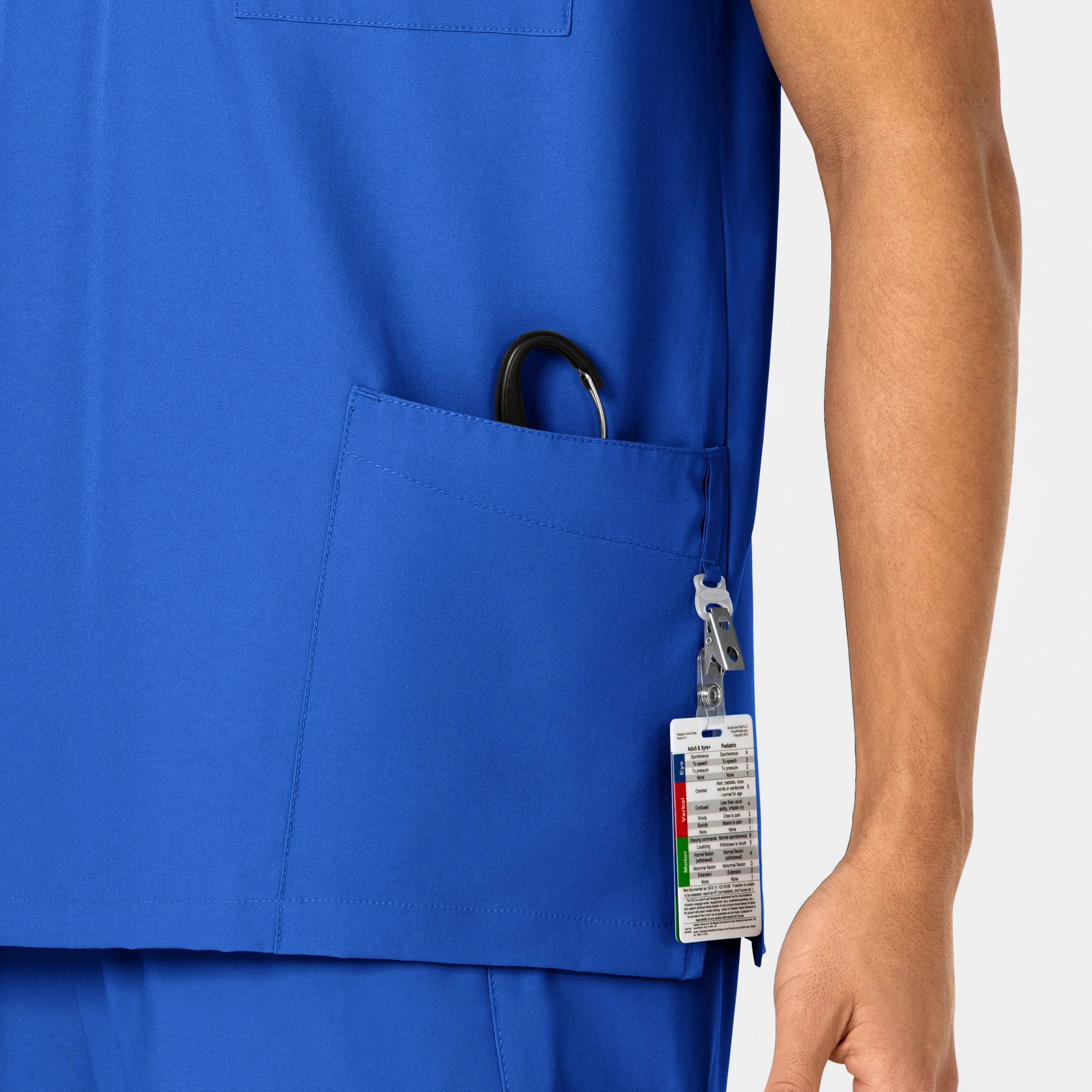 W123 6855 Unisex 4 Pocket Utility Scrub Top Royal