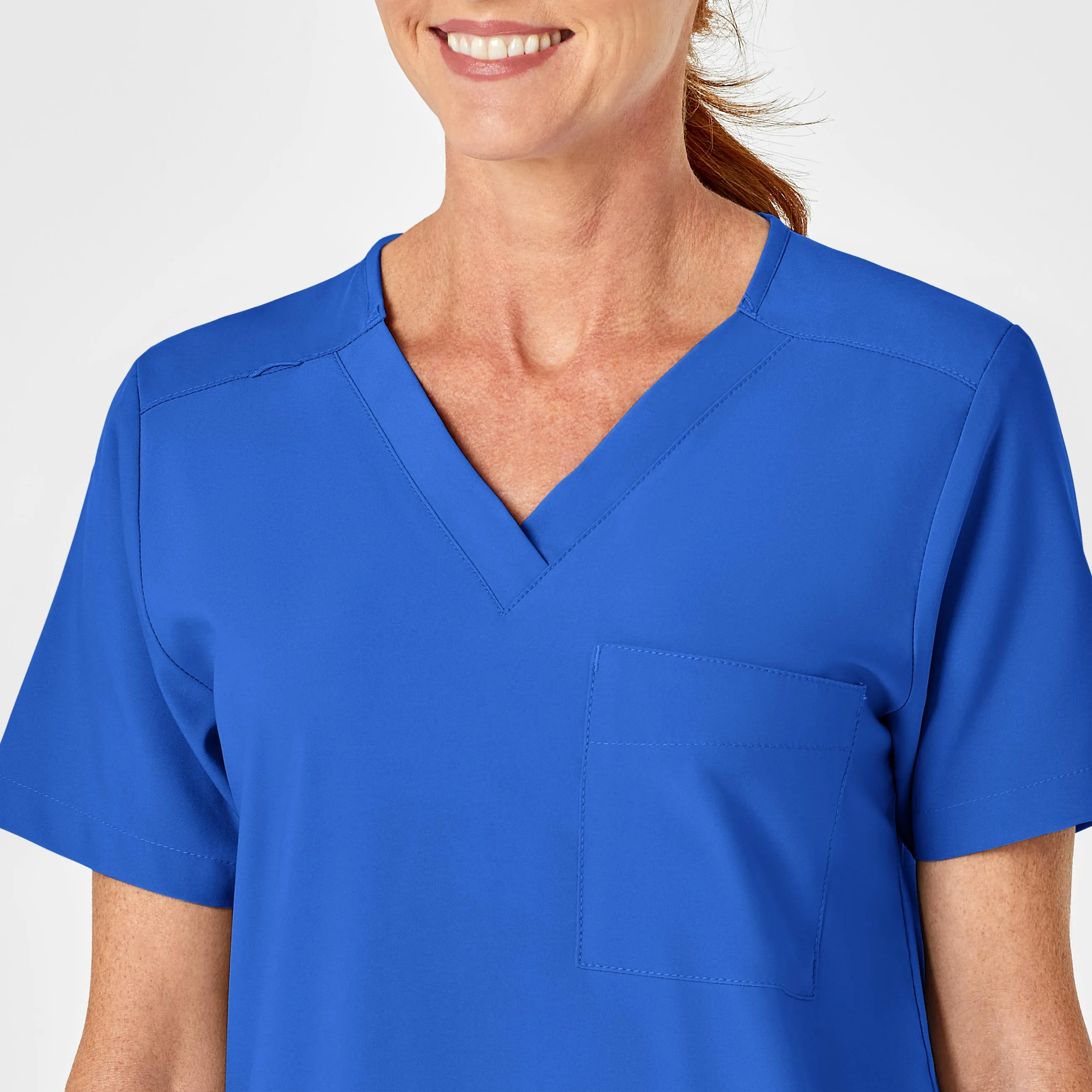 W123 6855 Unisex 4 Pocket Utility Scrub Top Royal