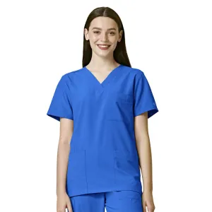 W123 6855 Unisex 4 Pocket Utility Scrub Top Royal
