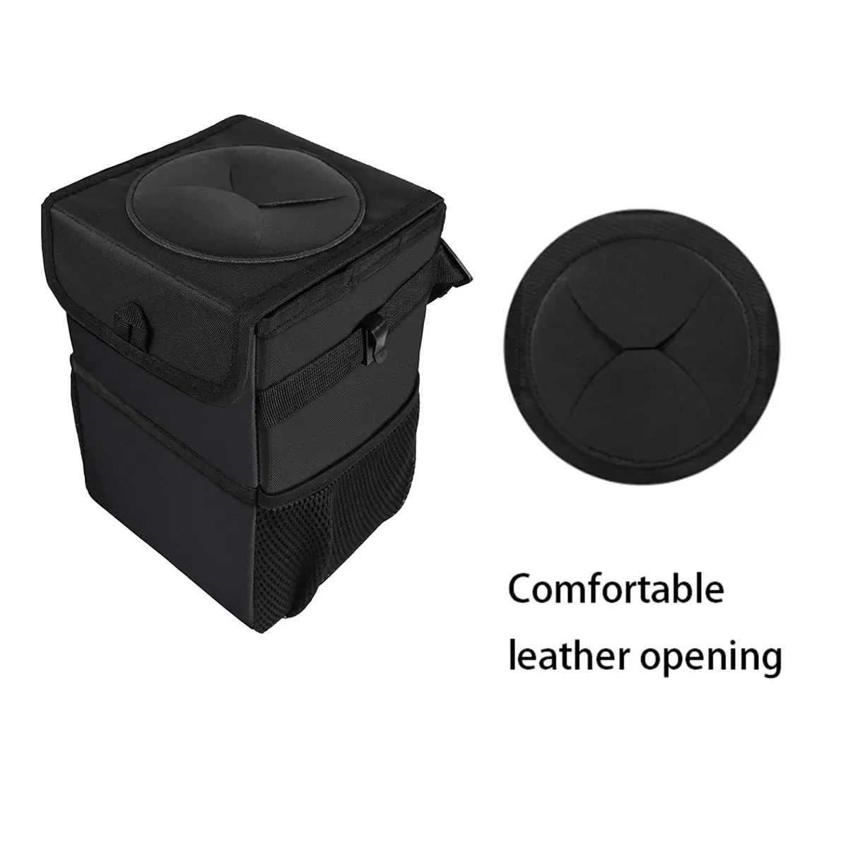 Waterproof Car Trash Can with Lid and Storage Pockets, Custom-Fit For Car, 100% Leak-Proof Car Organizer, Waterproof Car Garbage Can, Multipurpose Trash Bin for Car WAHY234
