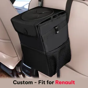 Waterproof Car Trash Can with Lid and Storage Pockets, Custom-Fit For Car, 100% Leak-Proof Car Organizer, Waterproof Car Garbage Can, Multipurpose Trash Bin for Car WASA234