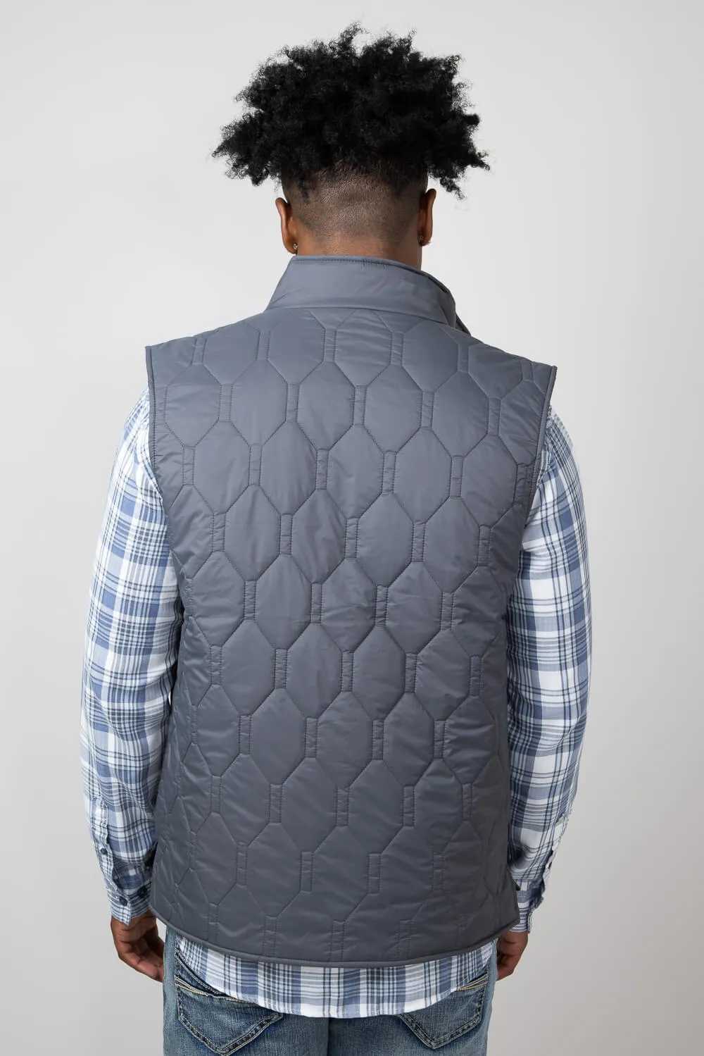 Weatherproof Vintage Hex Quilted Light Weight Vest for Men in Poppyseed Grey | F2470405GK-POPPYSEEDGREY
