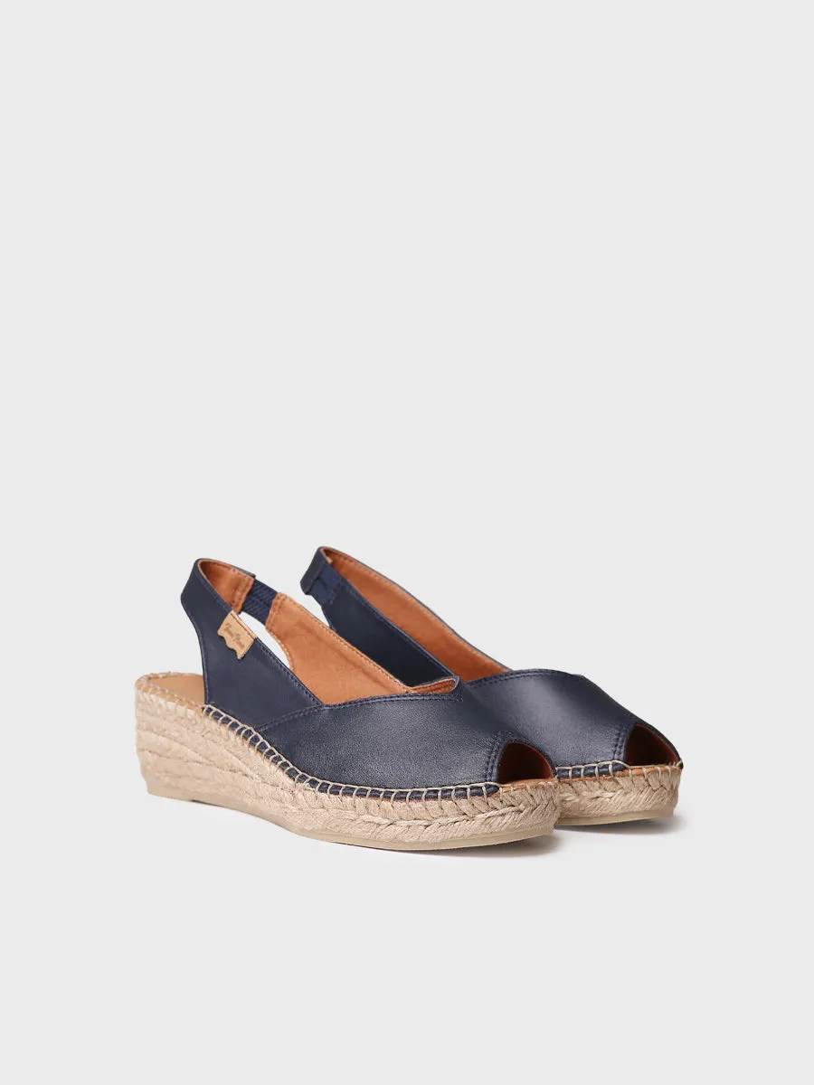 Wedge espadrilles in leather - BERNIA-P