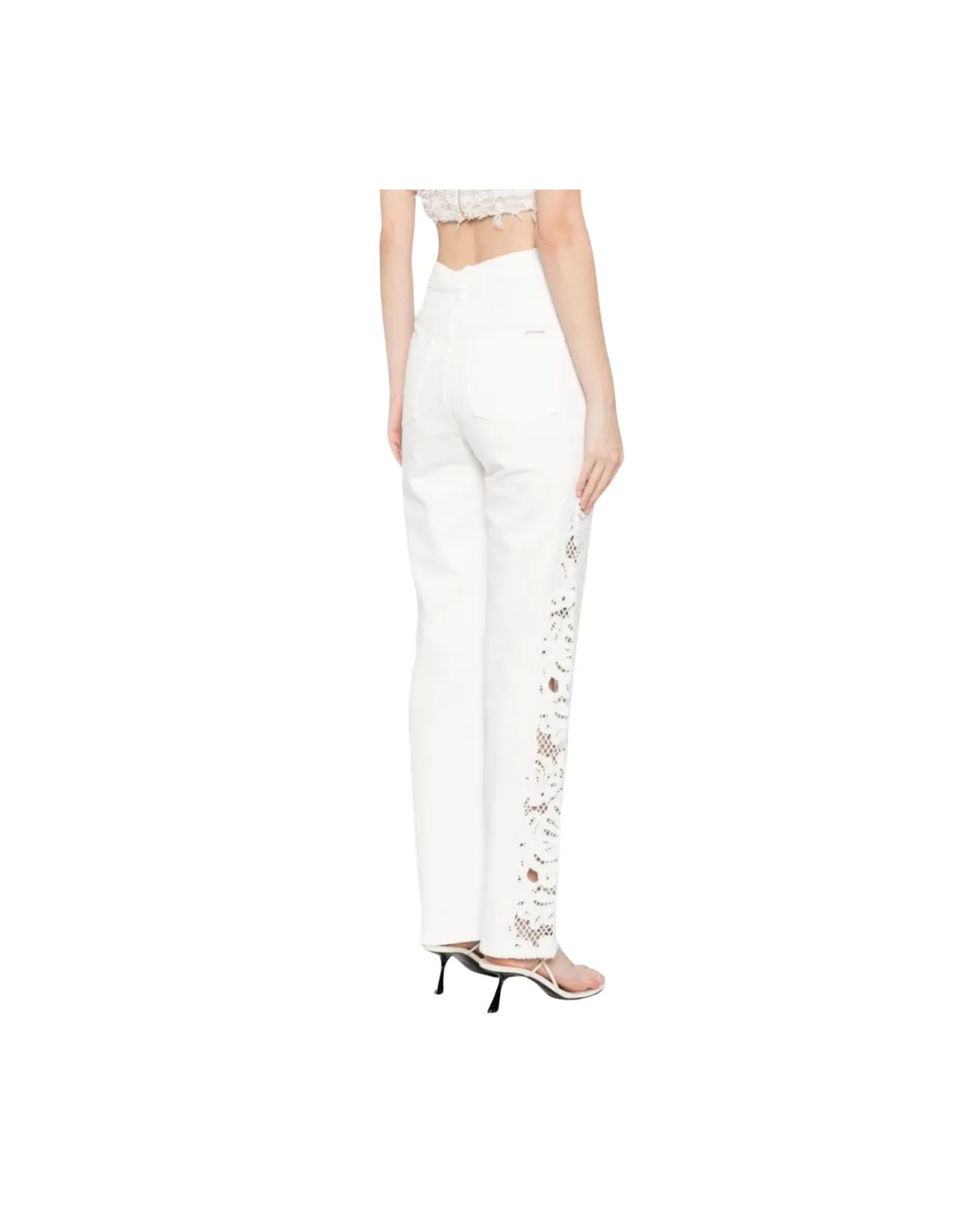 White Cutwork Denim Jeans