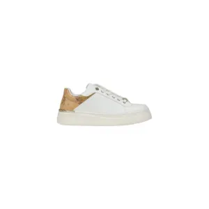 White Leather Sneaker with Patterned Heel