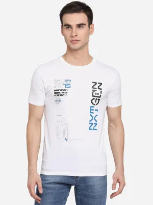 White Printed Slim Fit T-Shirt | JadeBlue
