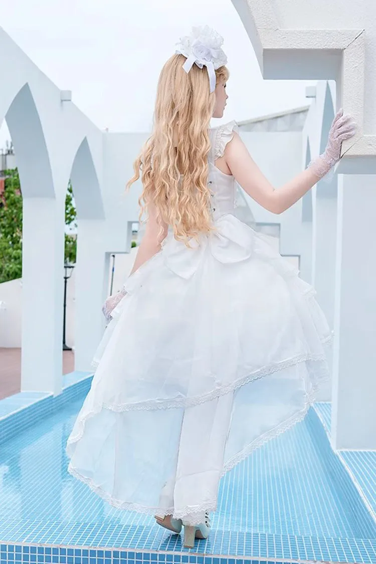 White Sleeveless Multi-layer Hanayome Sweet Lolita Jsk Dress