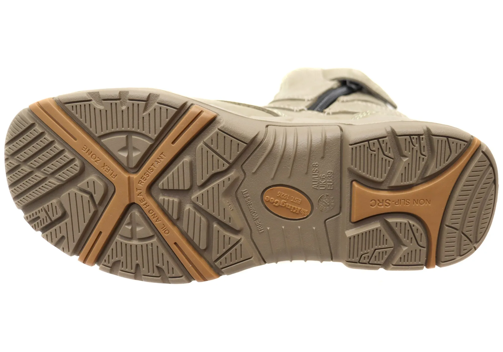 Womens KingGee Bennu Pro 6 Leather Comfortable Work Boots Stone
