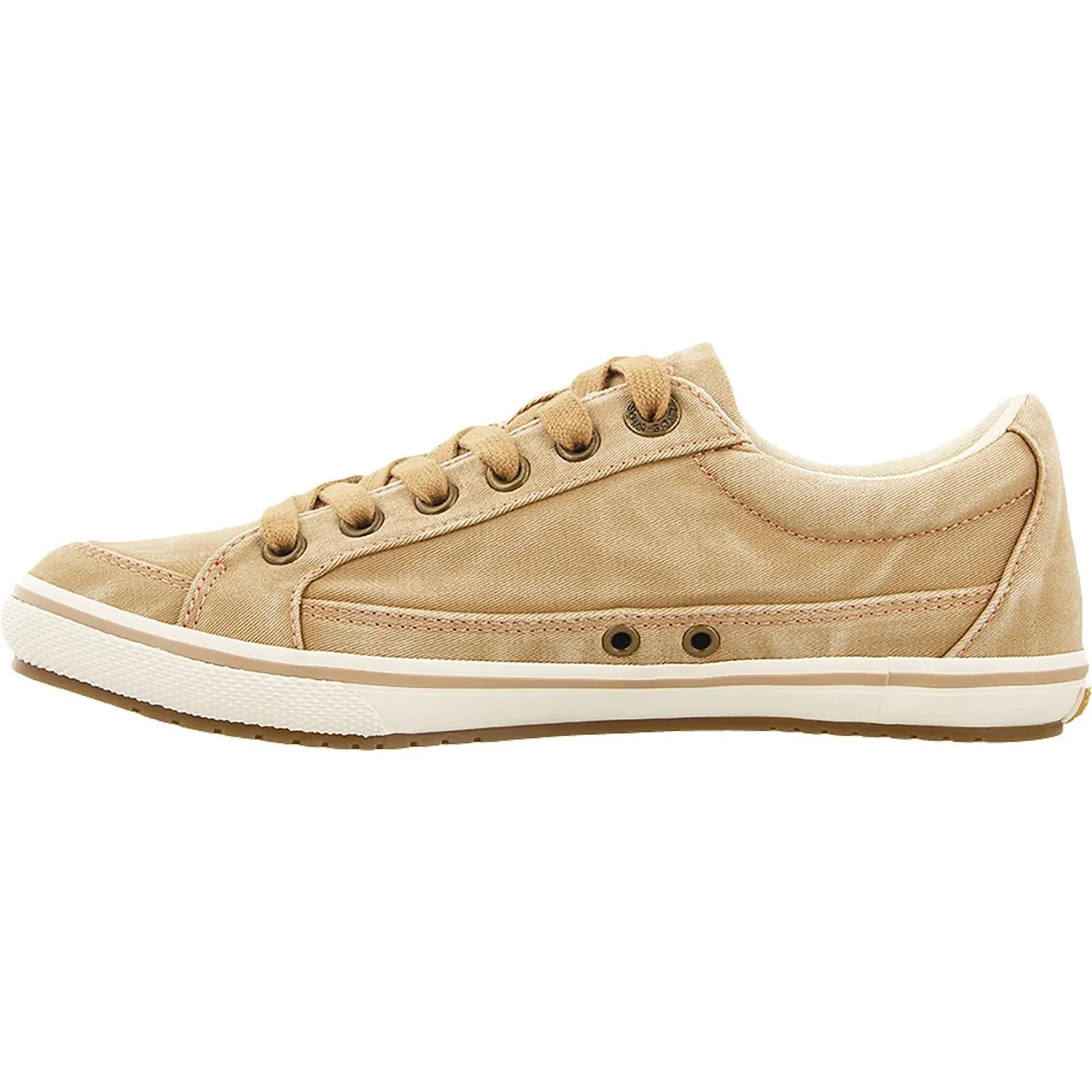 Women's Taos Moc Star Tan Distressed Canvas