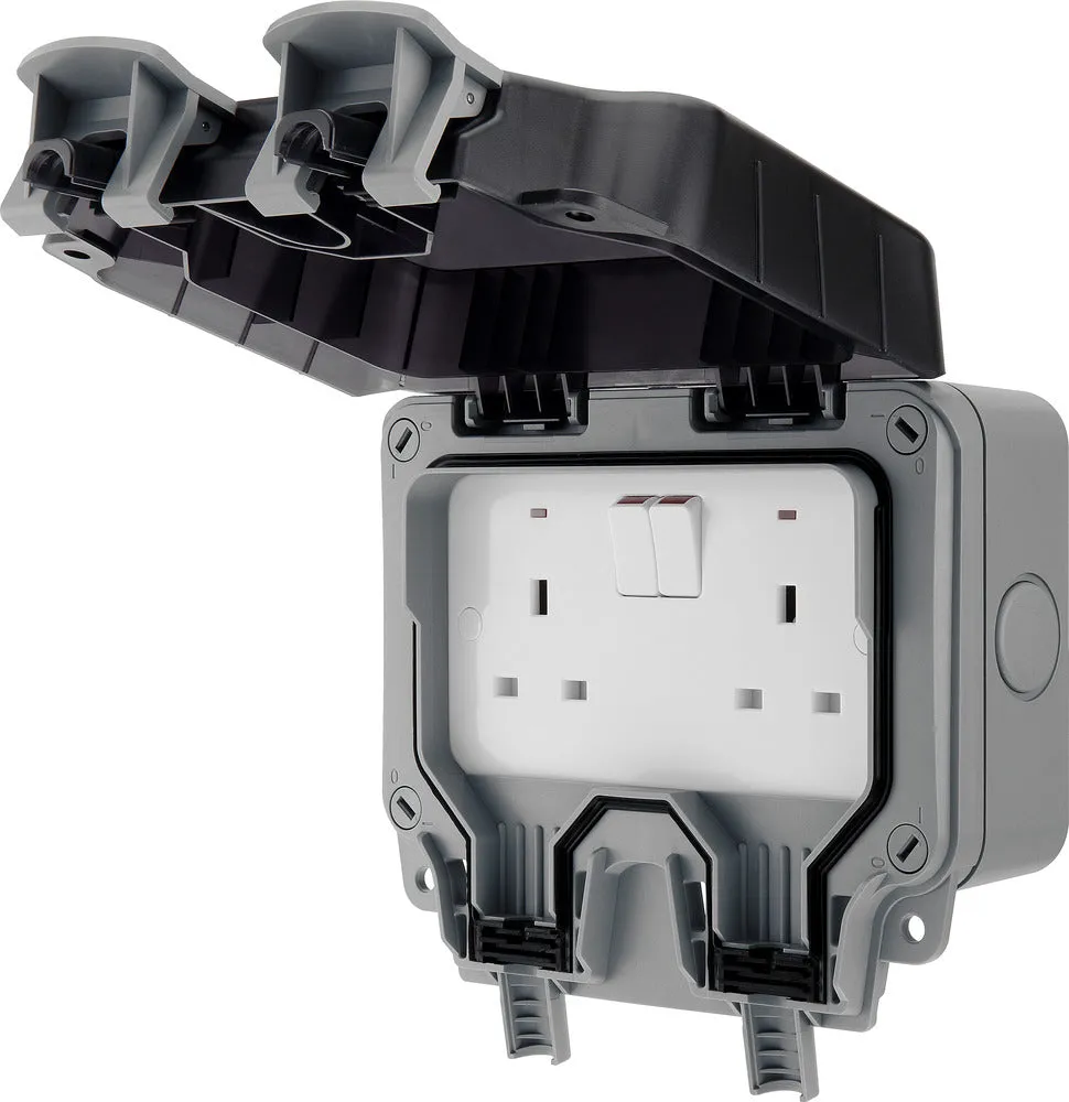 WP22 BG Outdoor Socket – 13A Double Switch (IP66)