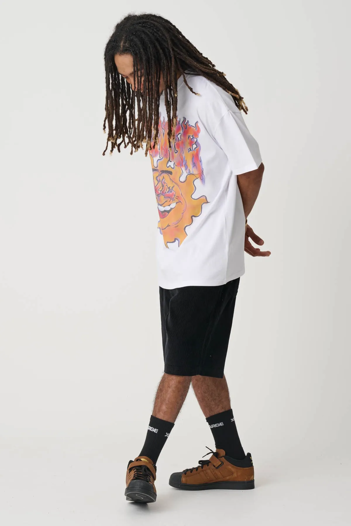 XL BURNING TEE - SOLID WHITE