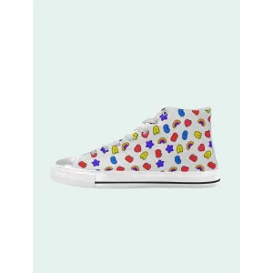 Y2K Full Zip Canvas Sneakers for Women with Rubber Out-Sole
