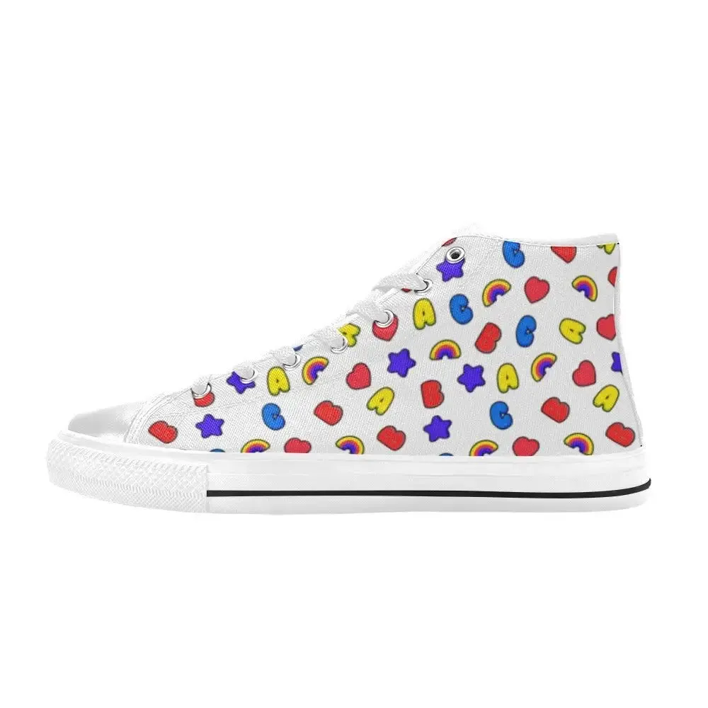 Y2K Full Zip Canvas Sneakers for Women with Rubber Out-Sole