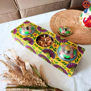 Yellow Hand Painted Multi Purpose Box