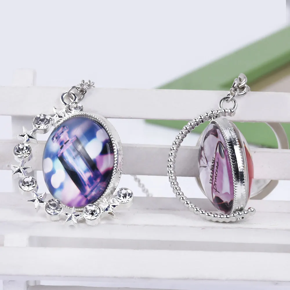 Zinc alloy Rotatable Round Pendant Blanks fit 25mm Cabochon Custom Necklace or Key Chain gold 10pcs